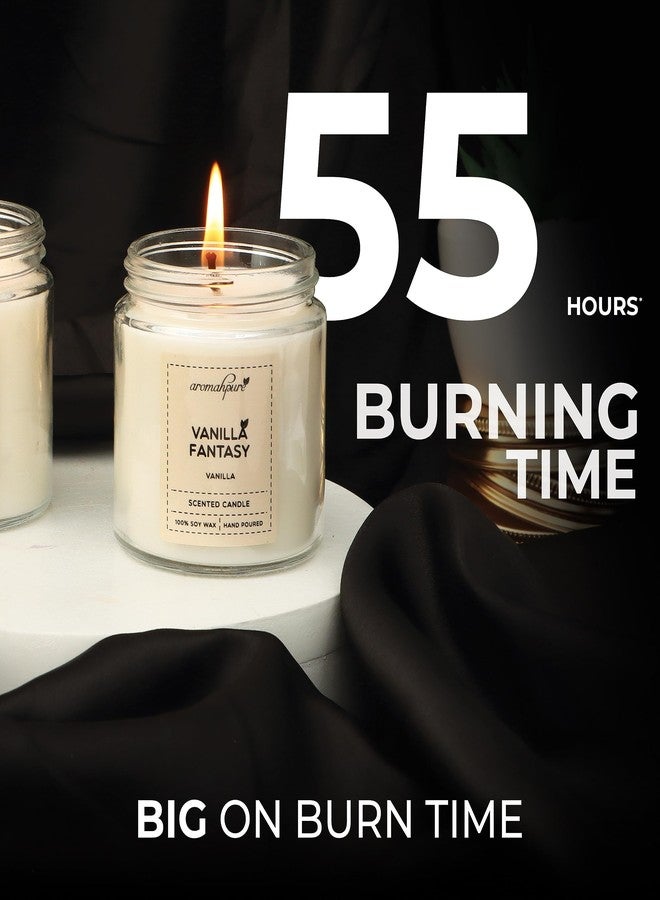 Aromahpure Scented Candles (55 Hours) (100% Soy Wax)- Handcrafted | Smoke-Free |Vanilla Fantasy -Vanilla Candles for Home & Gift Sets.(Pack of 2), IFRA Certified - Image 5